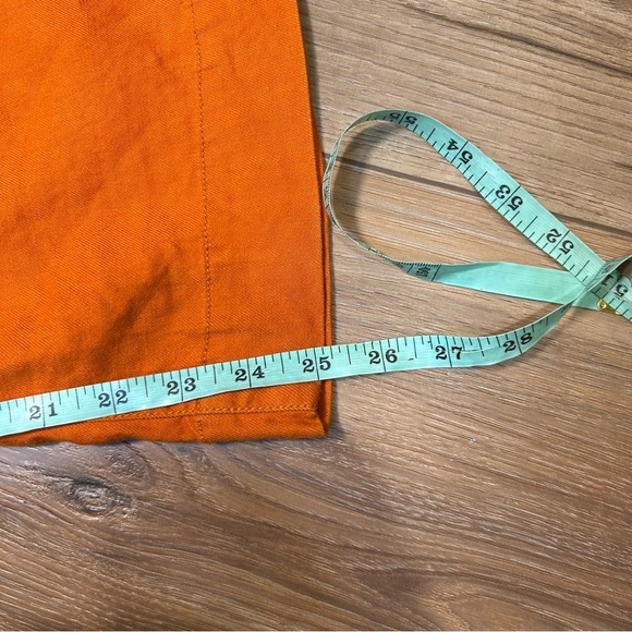 Anthropologie Maeve Colette orange linen blend crop wide leg pants size 2 - Picture 7 of 8